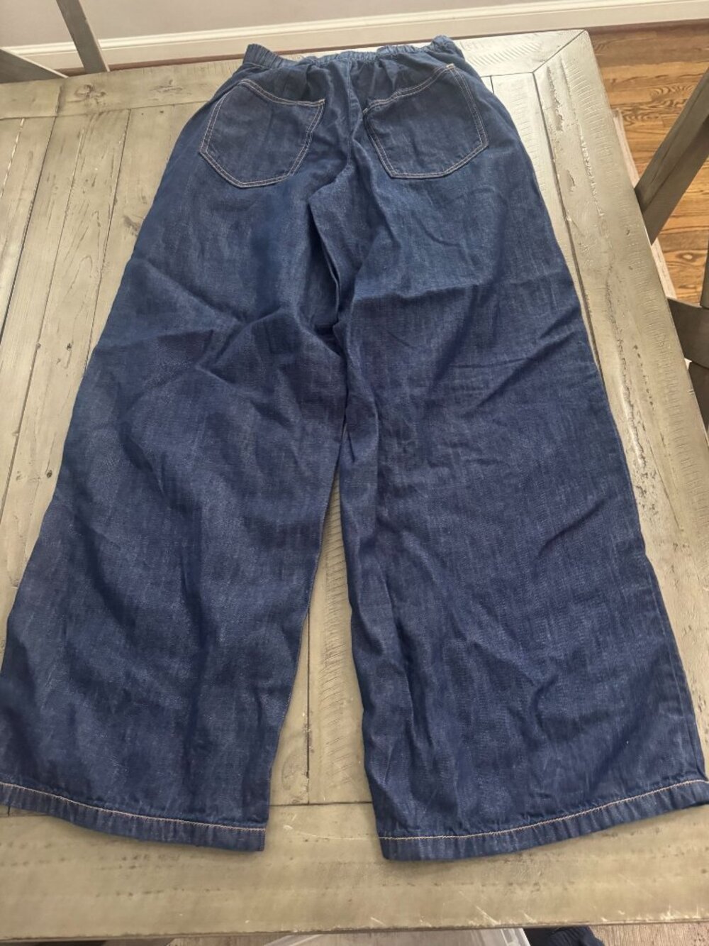 ZARA Z1975 HIGH RISE JOGGER WIDE LEG JEANS Blue Size XS - Picture 4 of 4